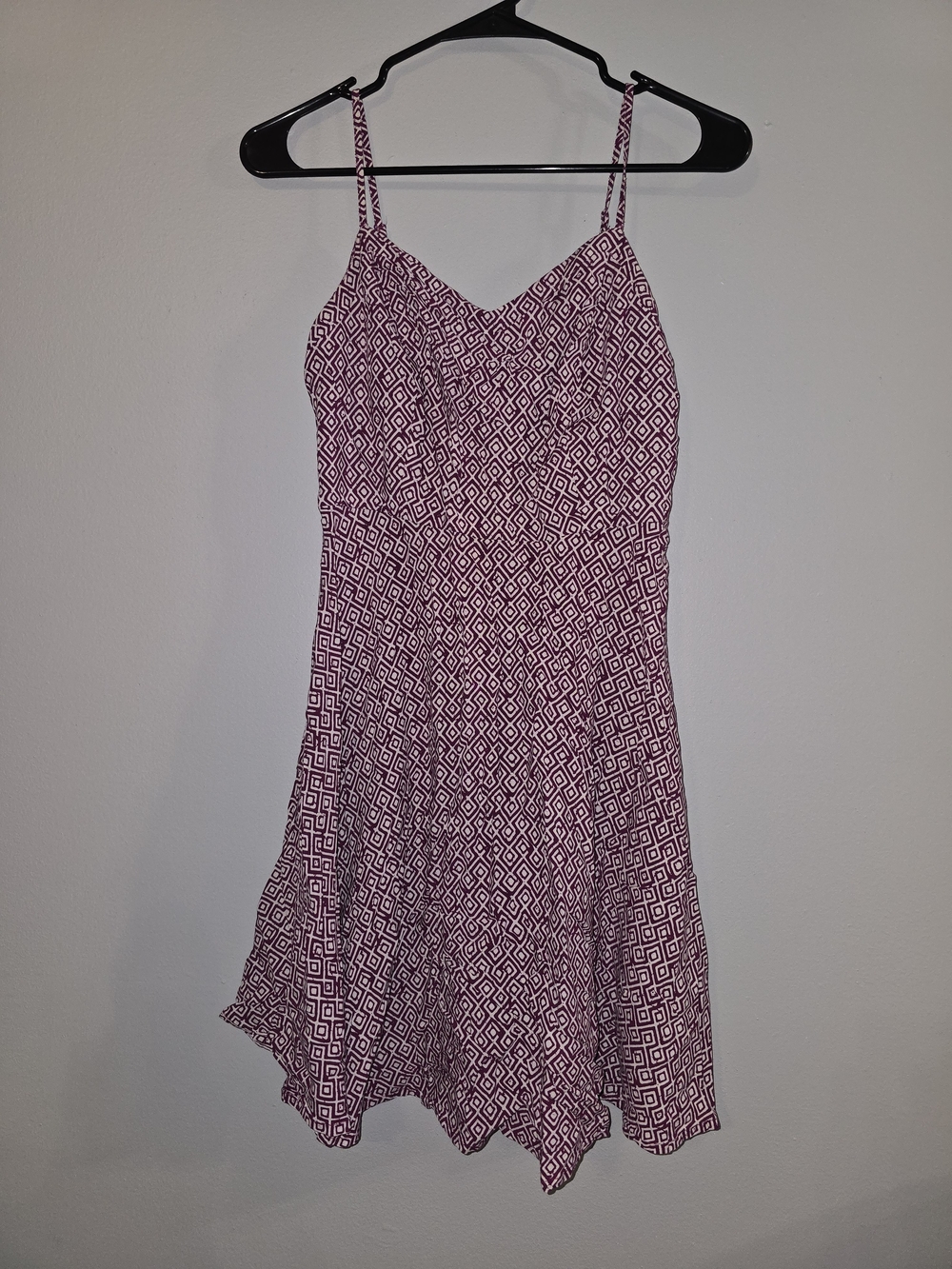 Old Navy Purple Geometric Spaghetti Strap Mini Dress